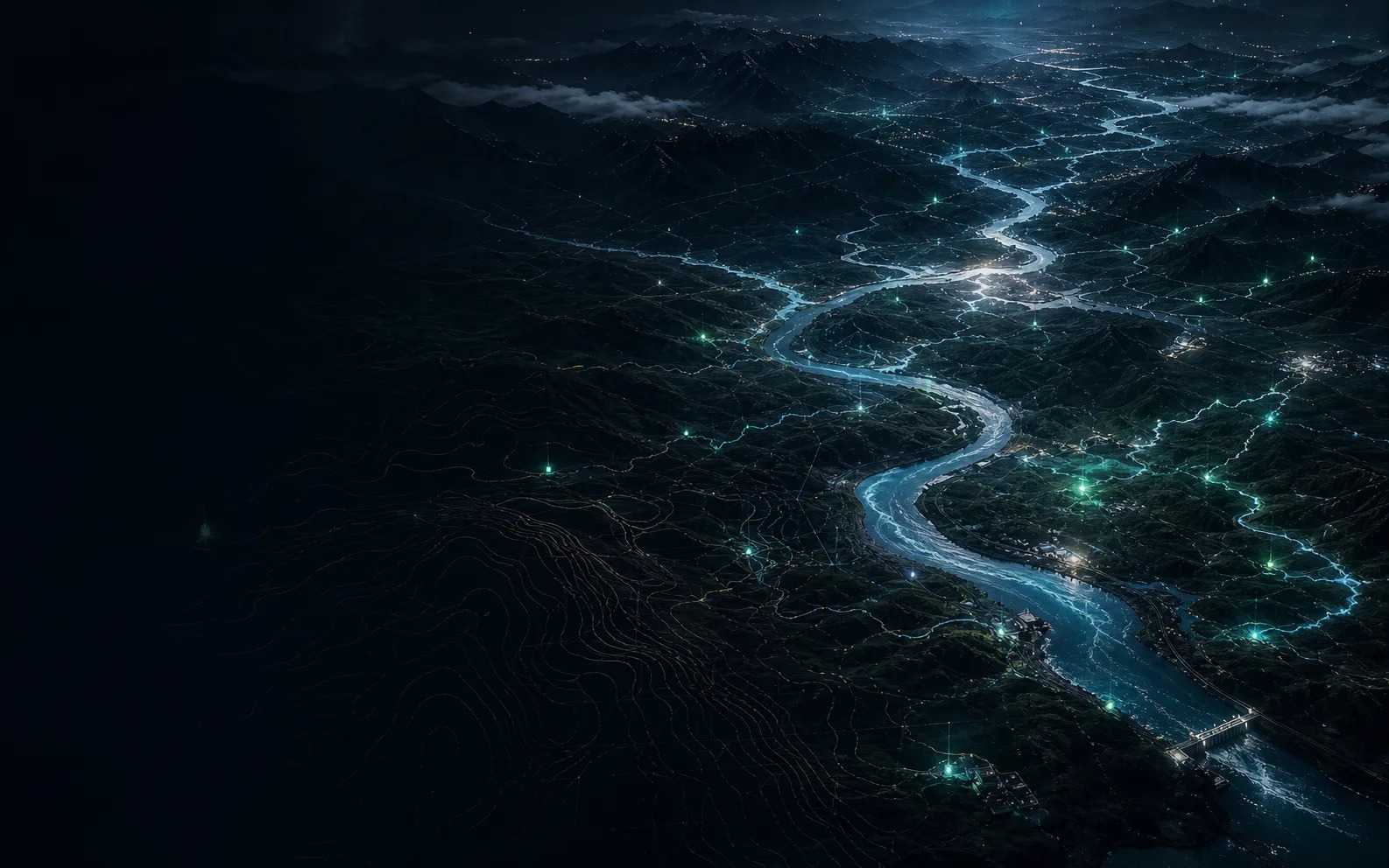 River basin landscape used to represent watershed environmental modeling